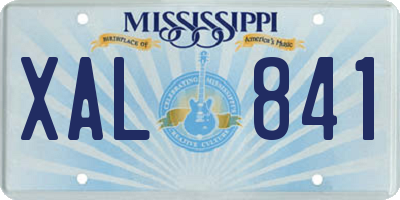 MS license plate XAL841