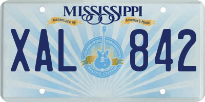 MS license plate XAL842
