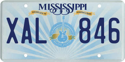 MS license plate XAL846