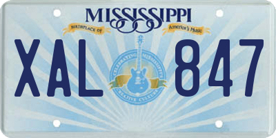 MS license plate XAL847
