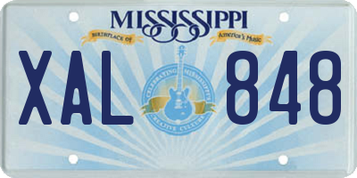 MS license plate XAL848