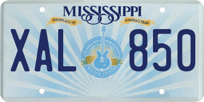 MS license plate XAL850
