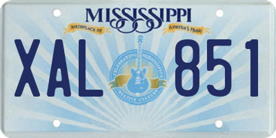 MS license plate XAL851