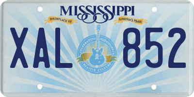 MS license plate XAL852