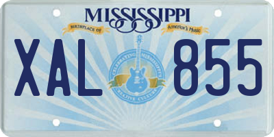 MS license plate XAL855