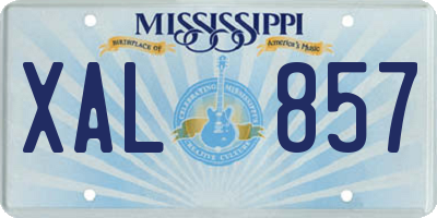 MS license plate XAL857