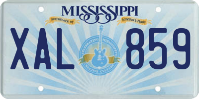 MS license plate XAL859