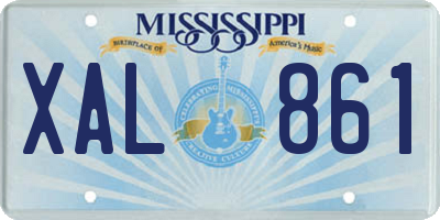MS license plate XAL861