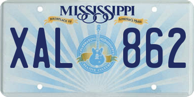 MS license plate XAL862