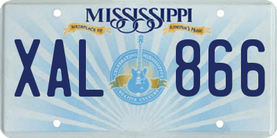 MS license plate XAL866