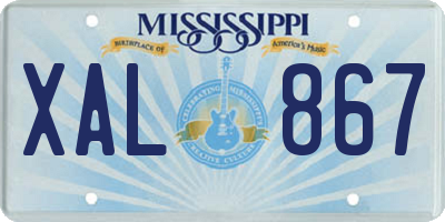MS license plate XAL867