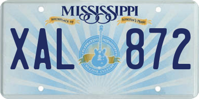 MS license plate XAL872