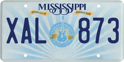 MS license plate XAL873