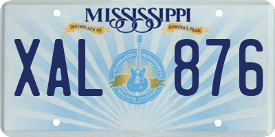 MS license plate XAL876