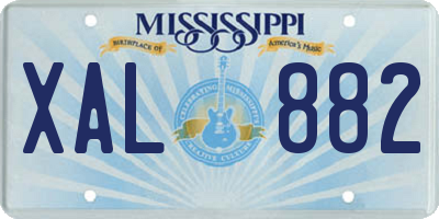 MS license plate XAL882