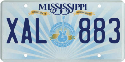MS license plate XAL883