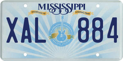 MS license plate XAL884