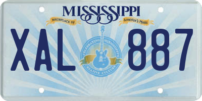 MS license plate XAL887