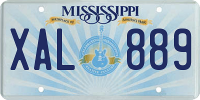 MS license plate XAL889