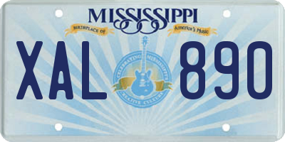 MS license plate XAL890