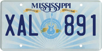 MS license plate XAL891
