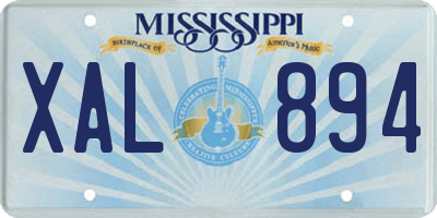 MS license plate XAL894