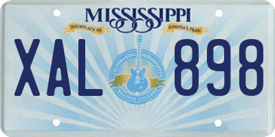 MS license plate XAL898