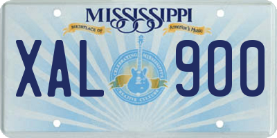 MS license plate XAL900