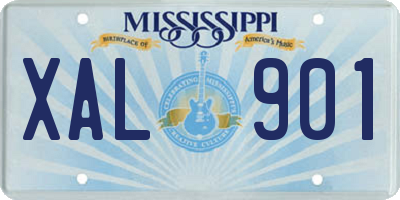 MS license plate XAL901