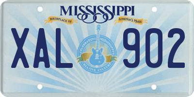 MS license plate XAL902