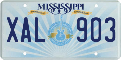 MS license plate XAL903