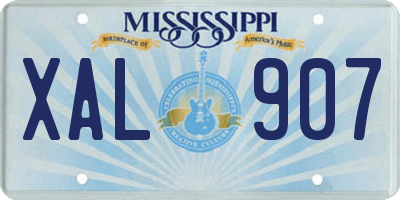 MS license plate XAL907