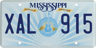 MS license plate XAL915