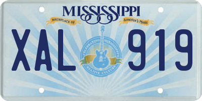 MS license plate XAL919