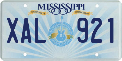 MS license plate XAL921