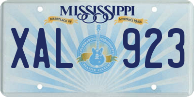 MS license plate XAL923