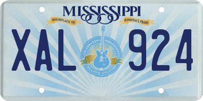MS license plate XAL924