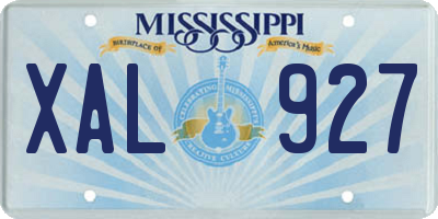 MS license plate XAL927