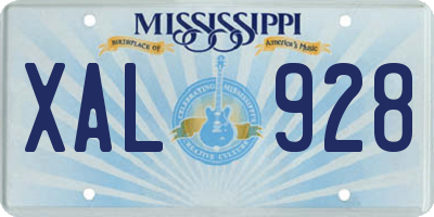 MS license plate XAL928