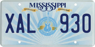 MS license plate XAL930