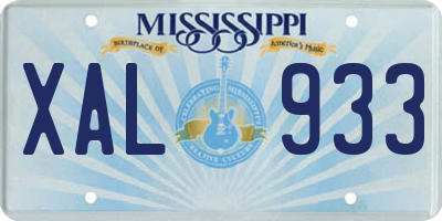 MS license plate XAL933