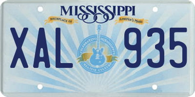 MS license plate XAL935