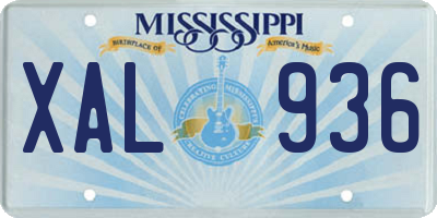 MS license plate XAL936