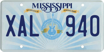 MS license plate XAL940