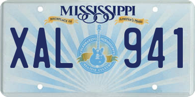 MS license plate XAL941