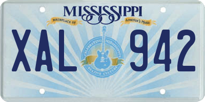 MS license plate XAL942