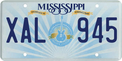 MS license plate XAL945