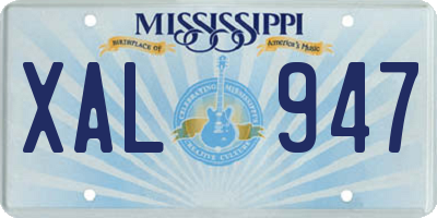 MS license plate XAL947