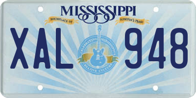 MS license plate XAL948
