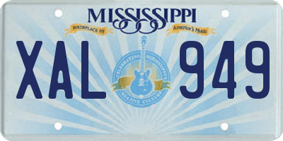 MS license plate XAL949